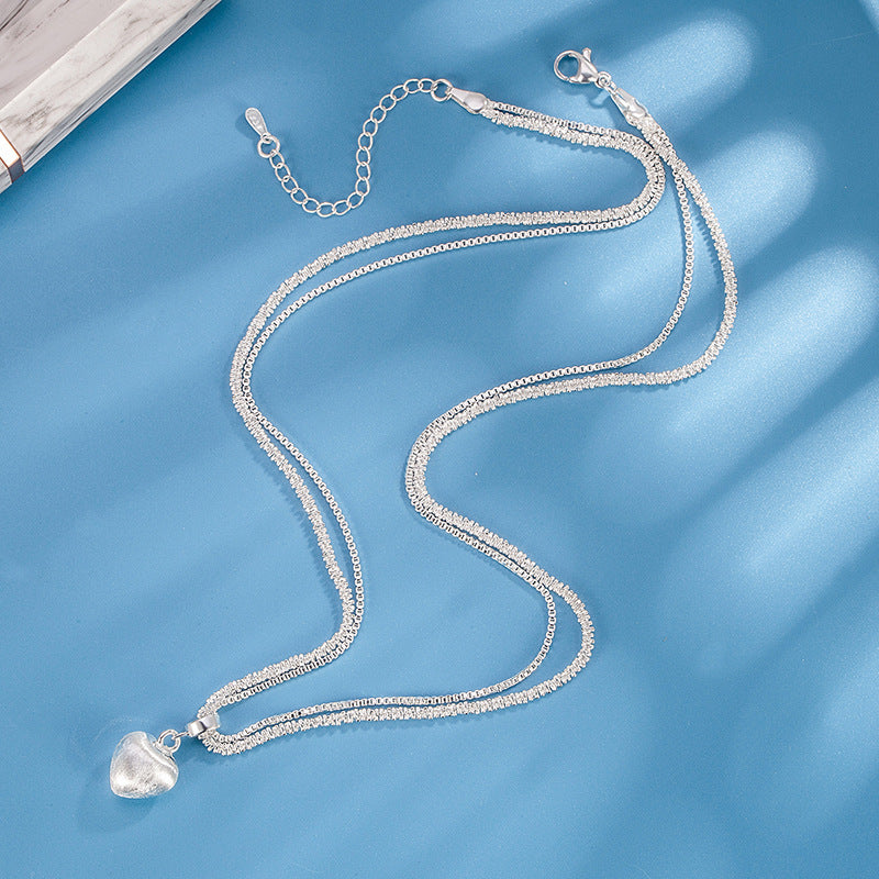 Double Layer Heart Pendant Necklace