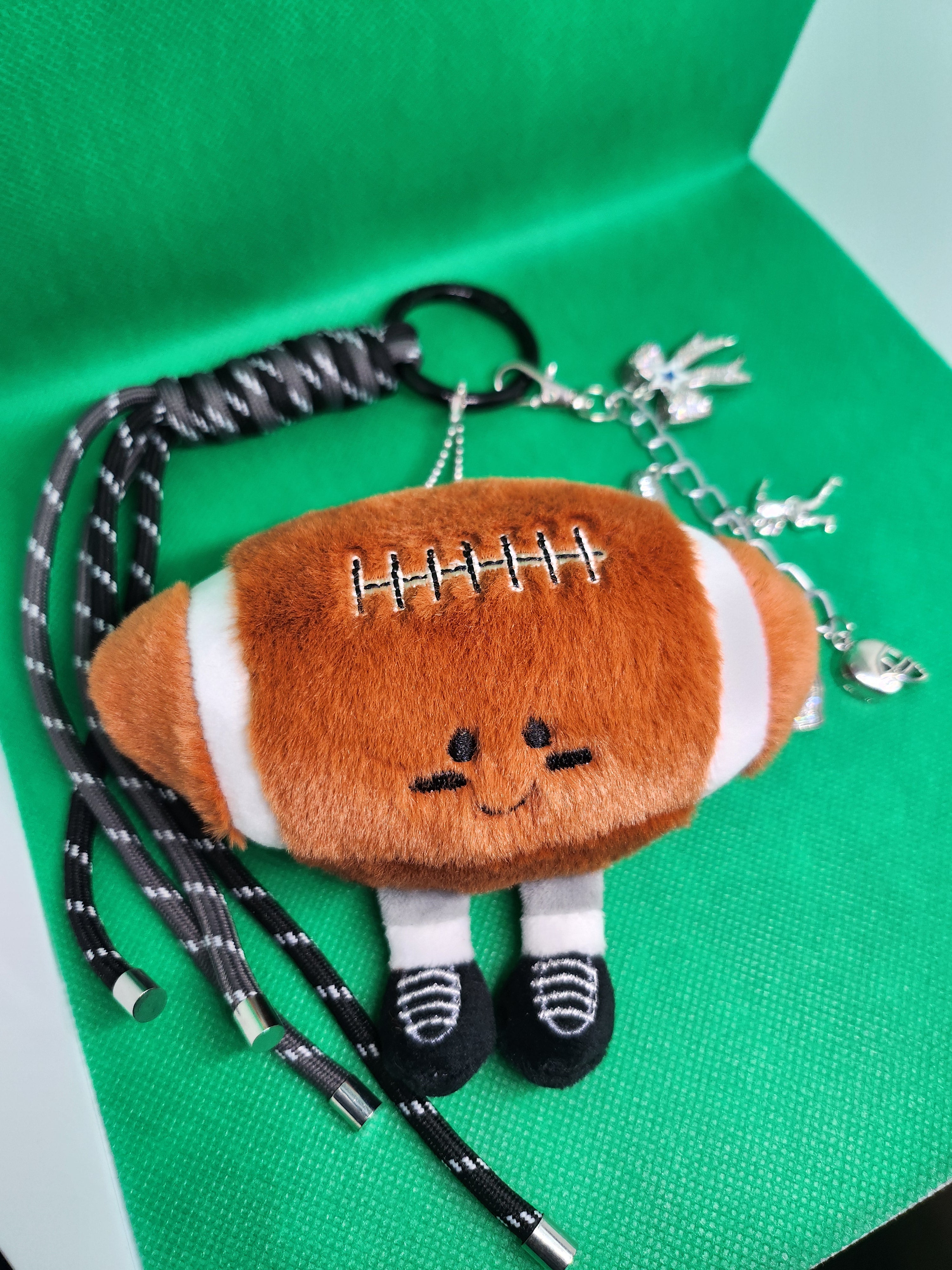 Football Plushie Keychain-Add Your Team's Charms!🏈✨