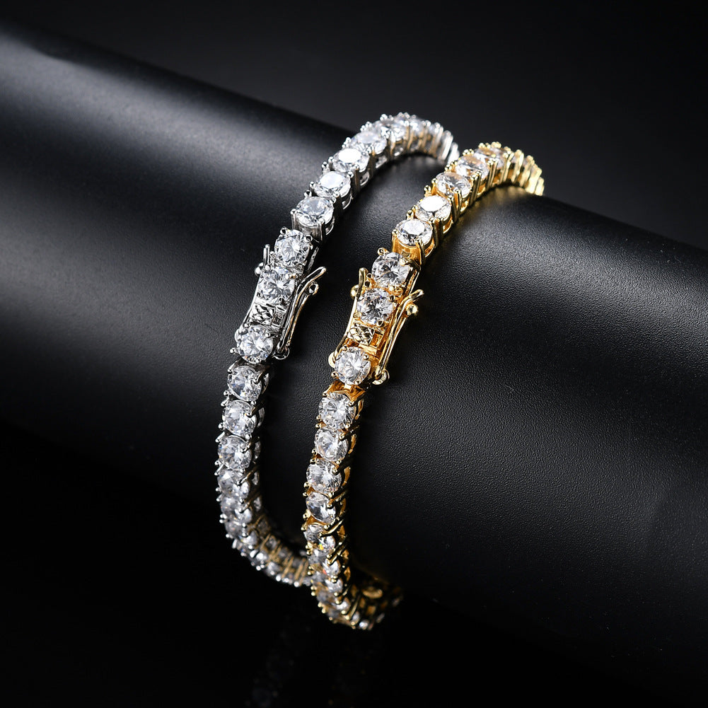 Gold Tennis Chain & Bracelet Set