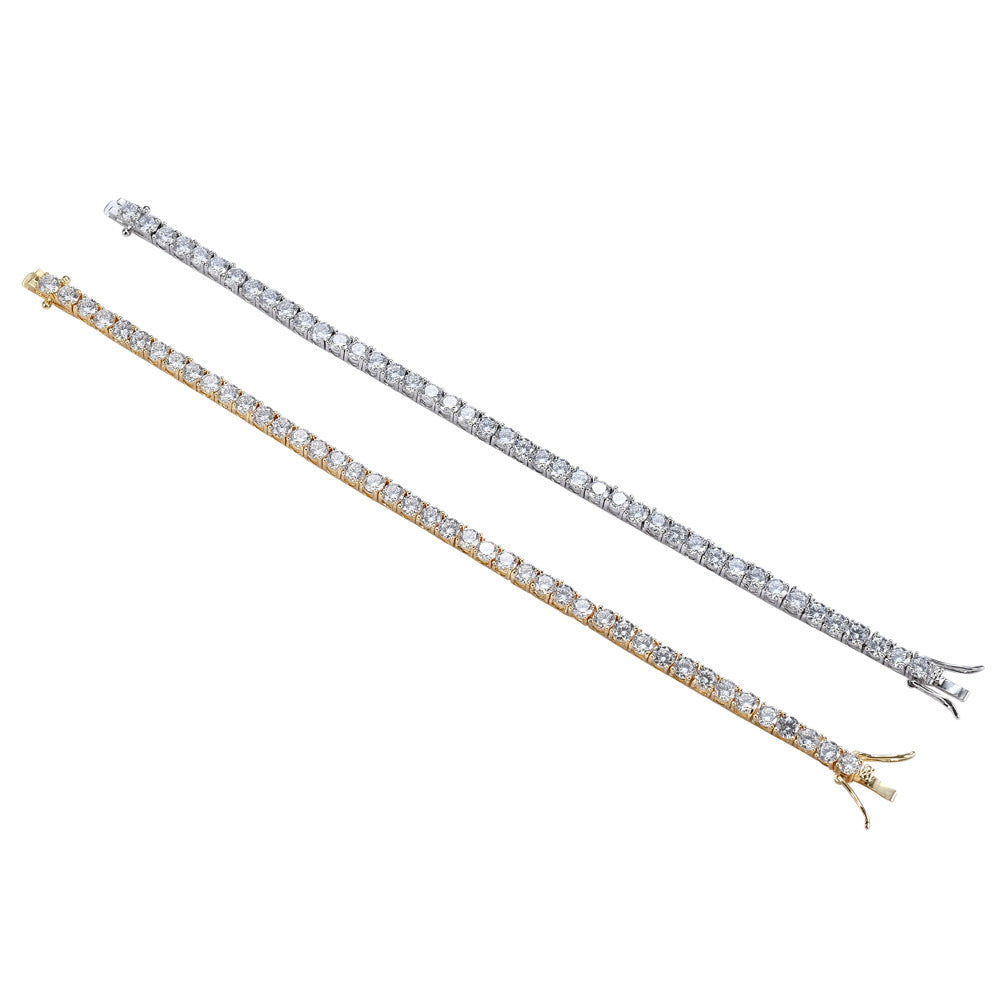 Gold Tennis Chain & Bracelet Set