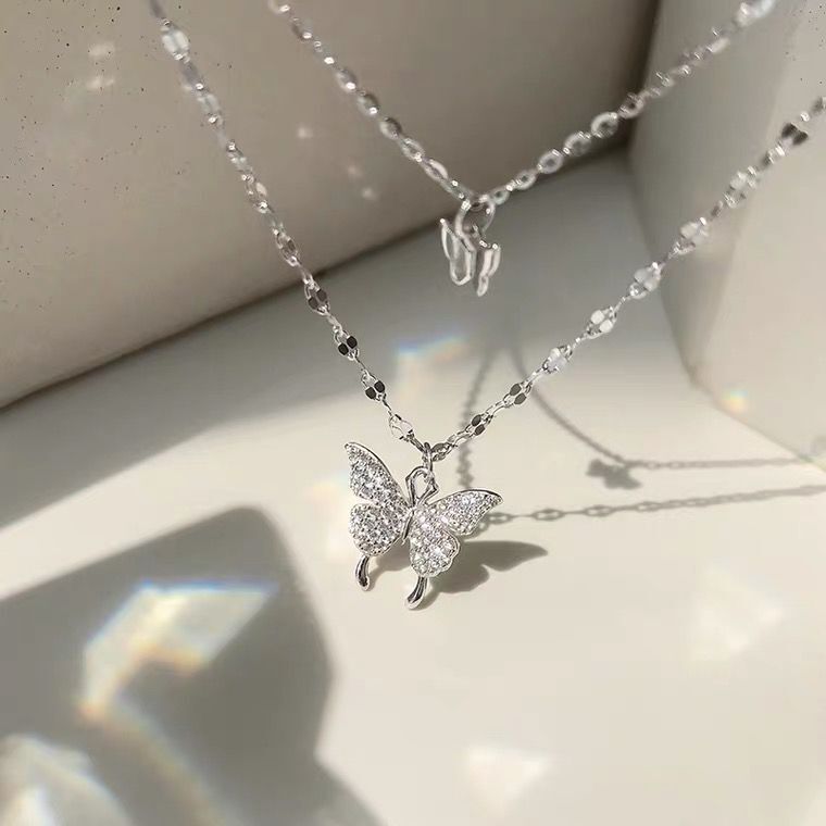 Double Butterfly Gold Plated Necklace