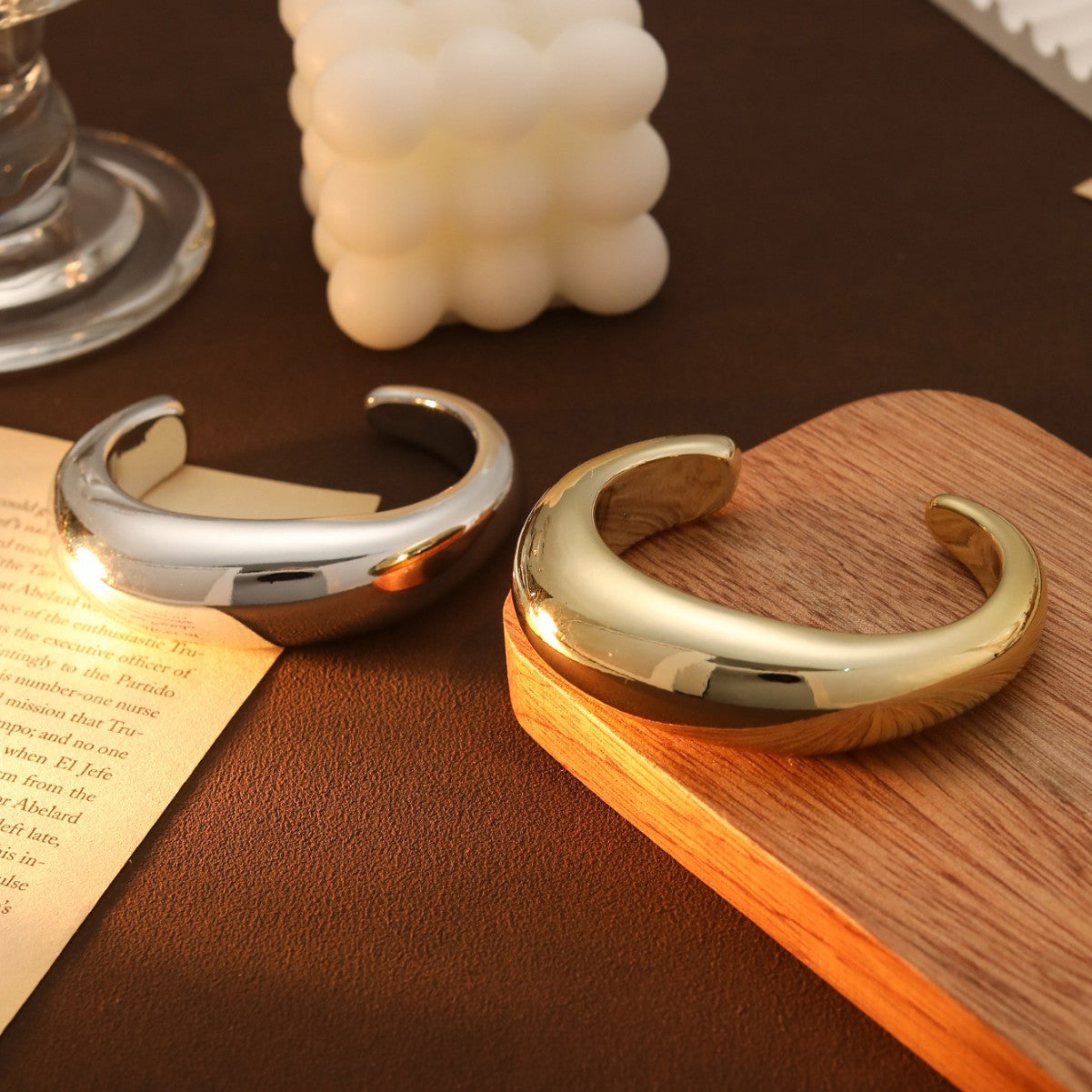 Chunky Curved Open Bracelet