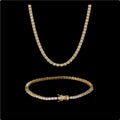 Gold Tennis Chain & Bracelet Set