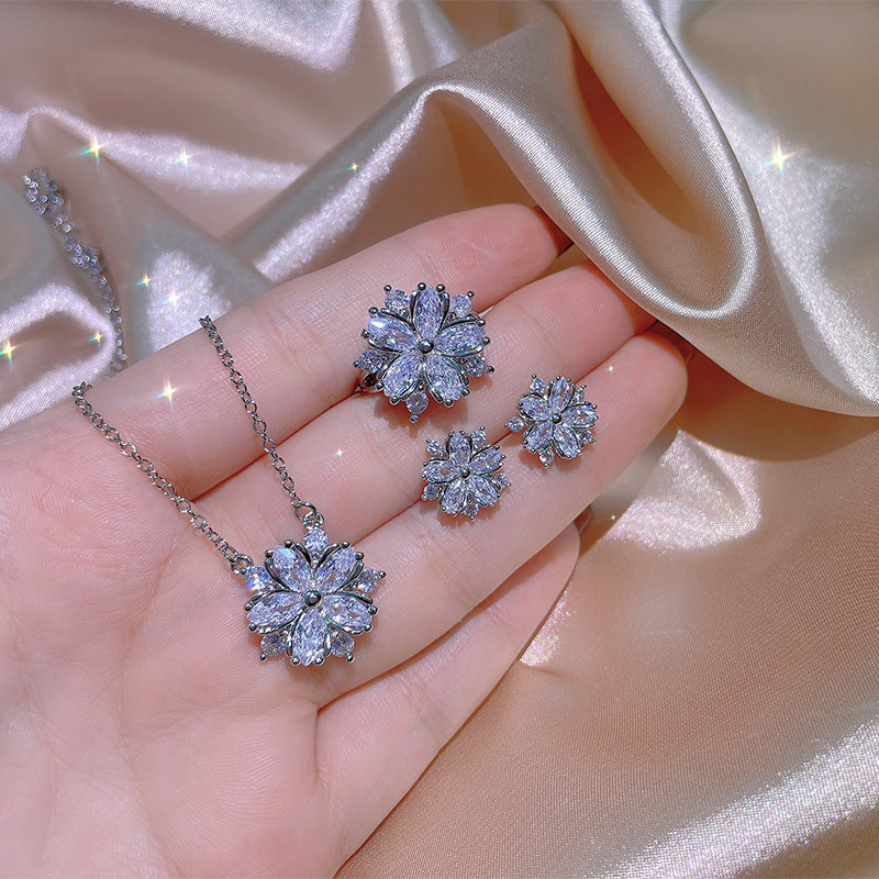 Floral Crystal Jewelry Set