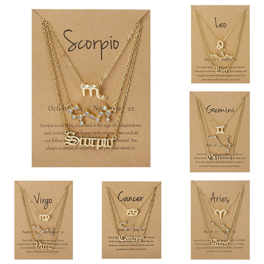 Trio Zodiac Sign Necklace