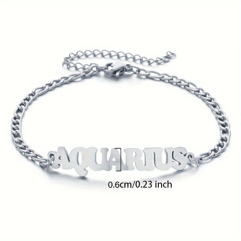 Stainless Steel Zodiac Sign Bracelet