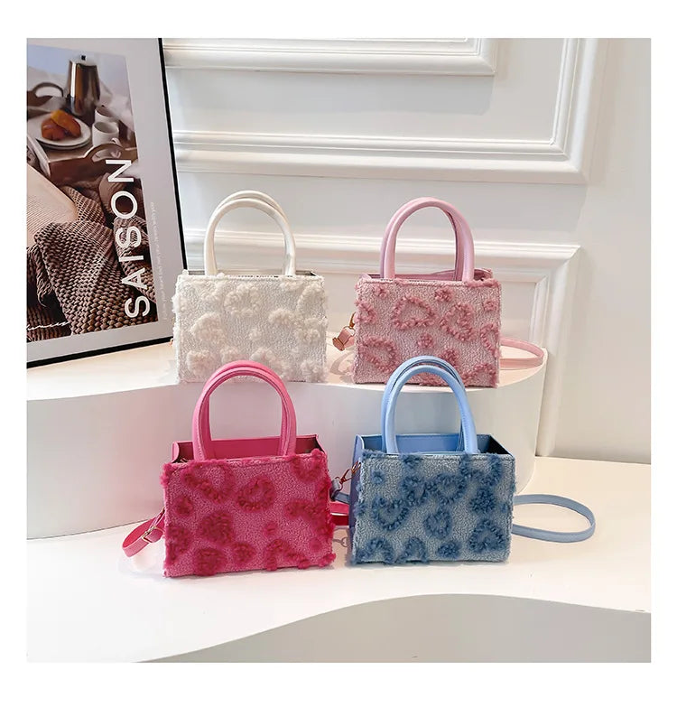 Plush Heart Mini Handbag