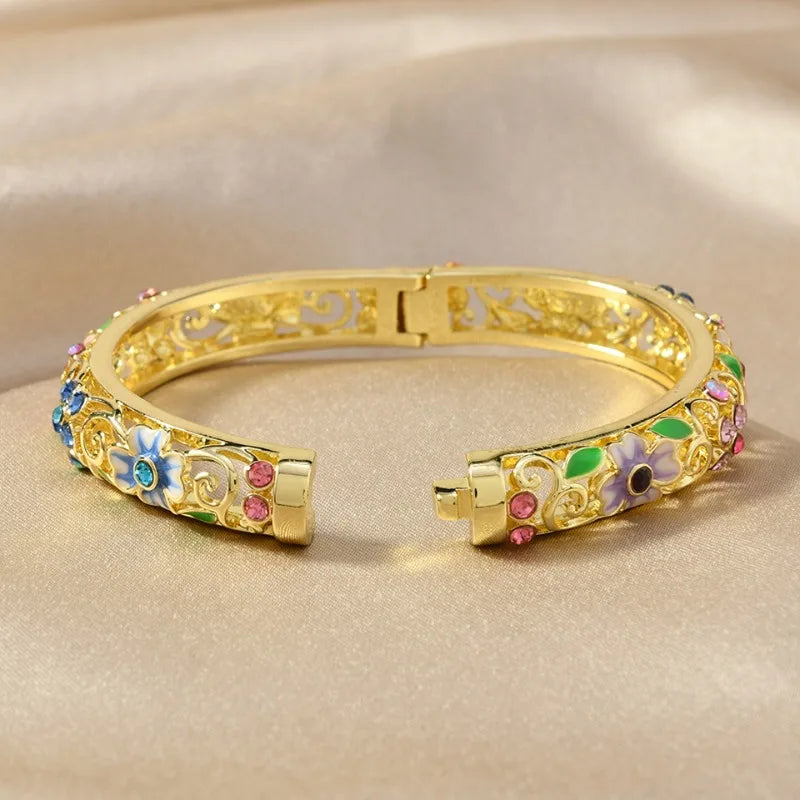 Chinese Floral Gold Bangles