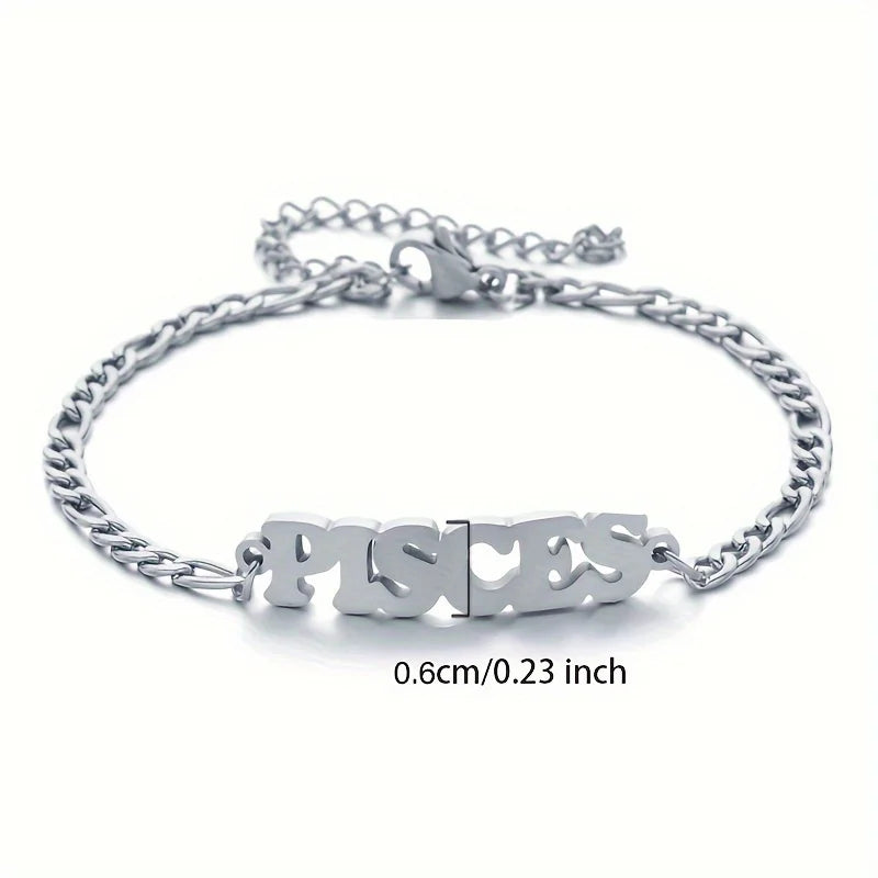 Stainless Steel Zodiac Sign Bracelet