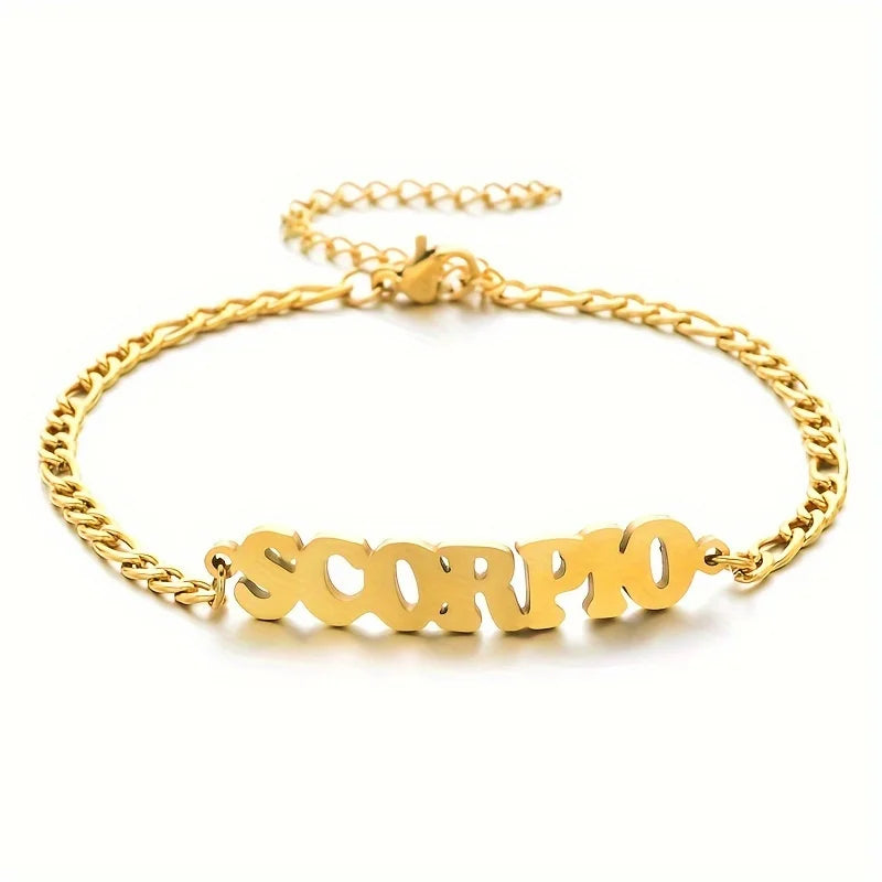 Stainless Steel Zodiac Sign Bracelet
