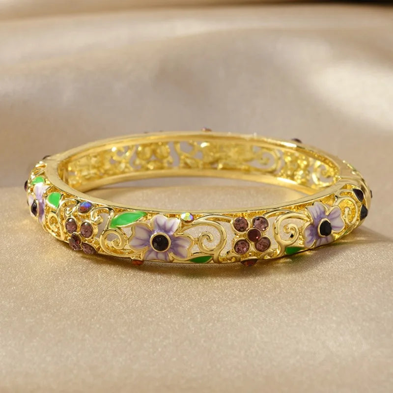 Chinese Floral Gold Bangles