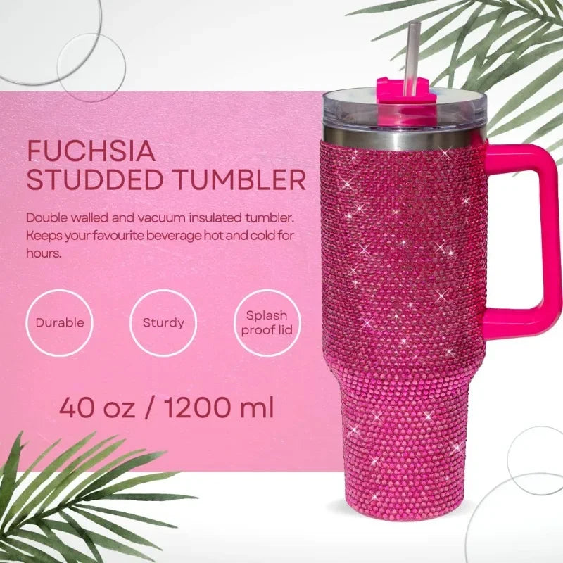 40oz Rhinestone Tumbler With Straw