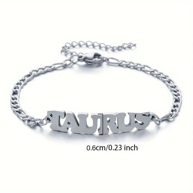 Stainless Steel Zodiac Sign Bracelet