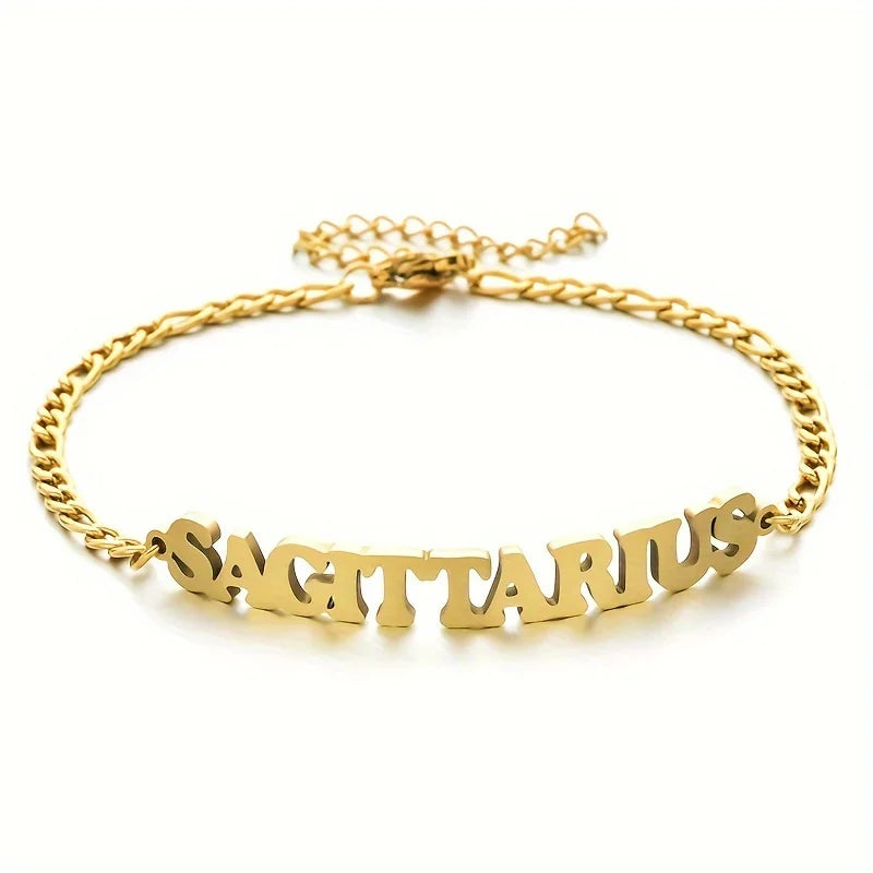 Stainless Steel Zodiac Sign Bracelet