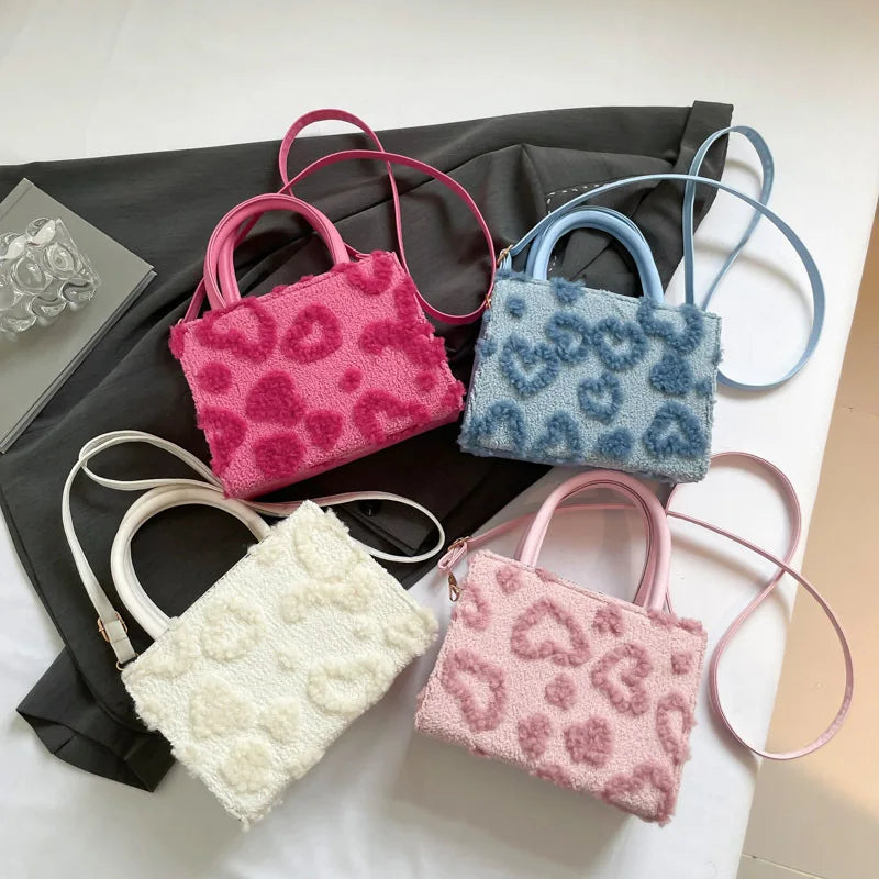 Plush Heart Mini Handbag