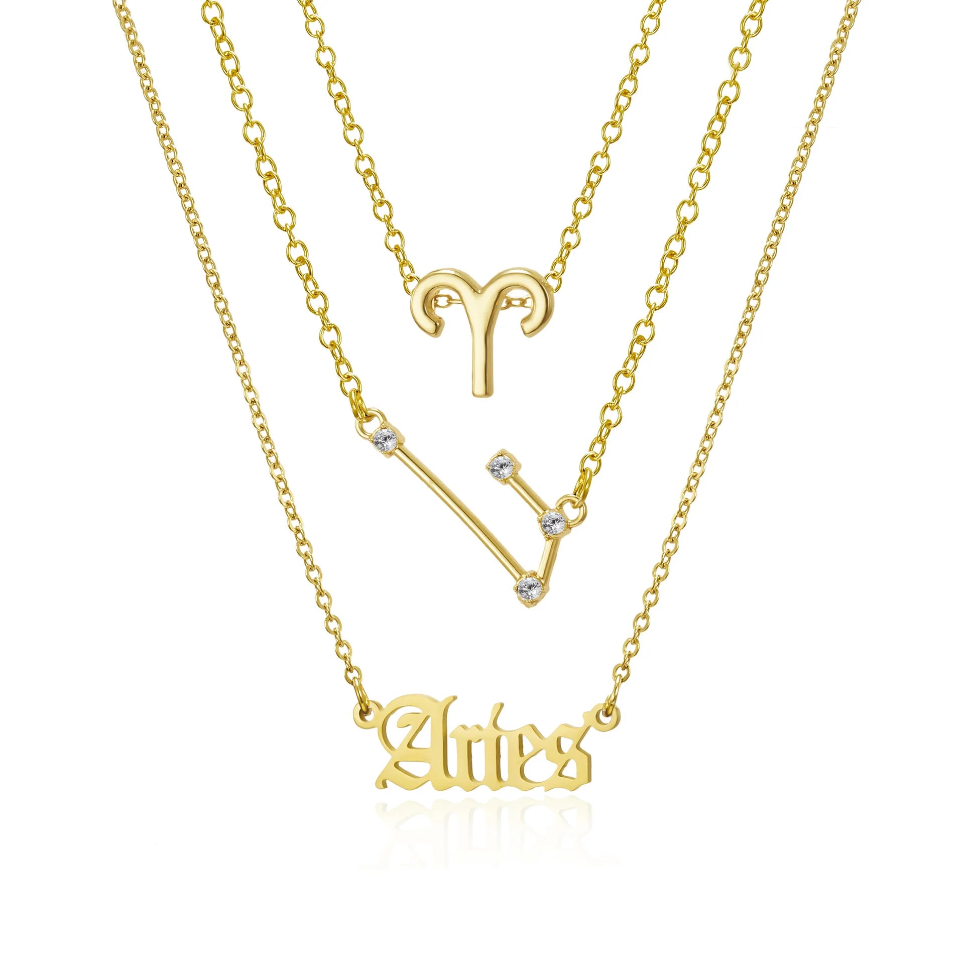 Trio Zodiac Sign Necklace