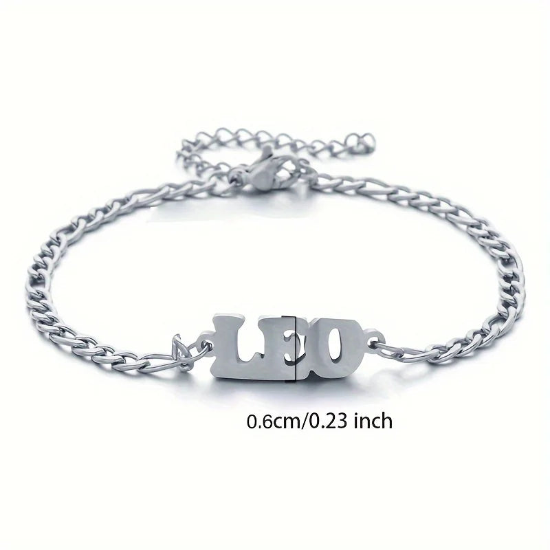 Stainless Steel Zodiac Sign Bracelet