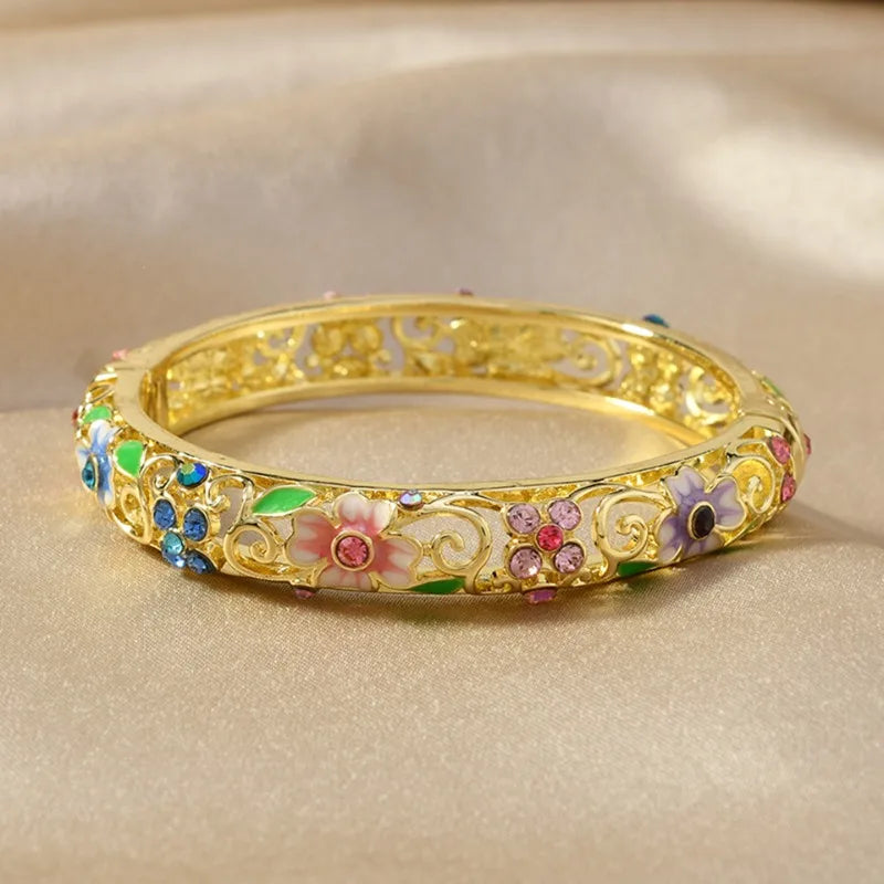 Chinese Floral Gold Bangles