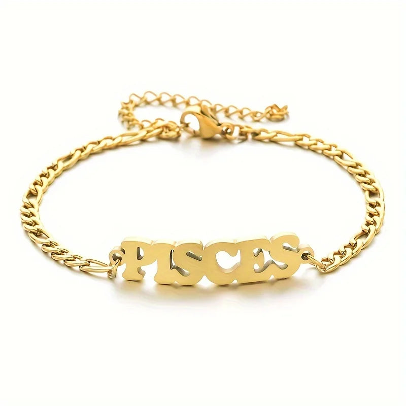 Stainless Steel Zodiac Sign Bracelet