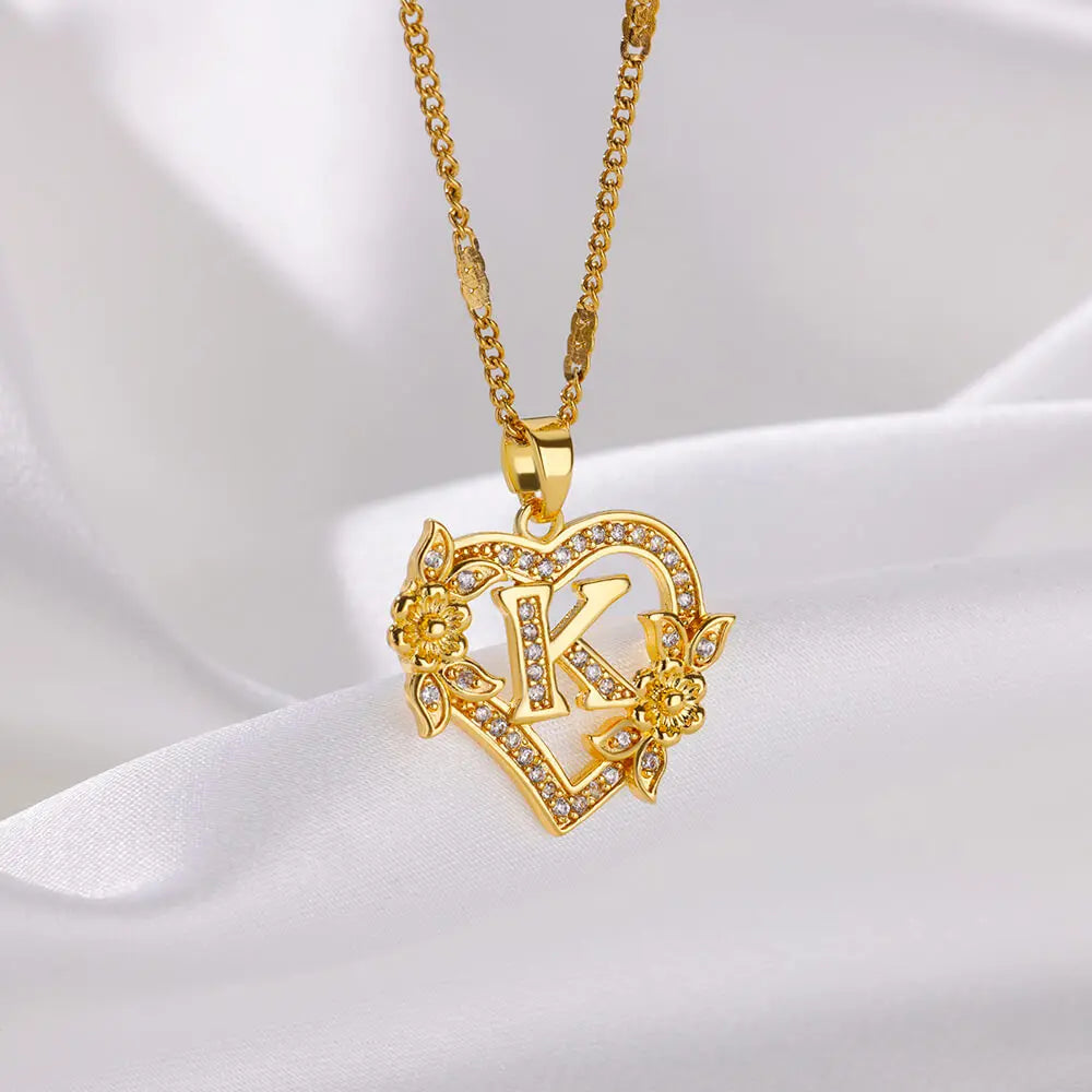 Heart Initials Necklaces