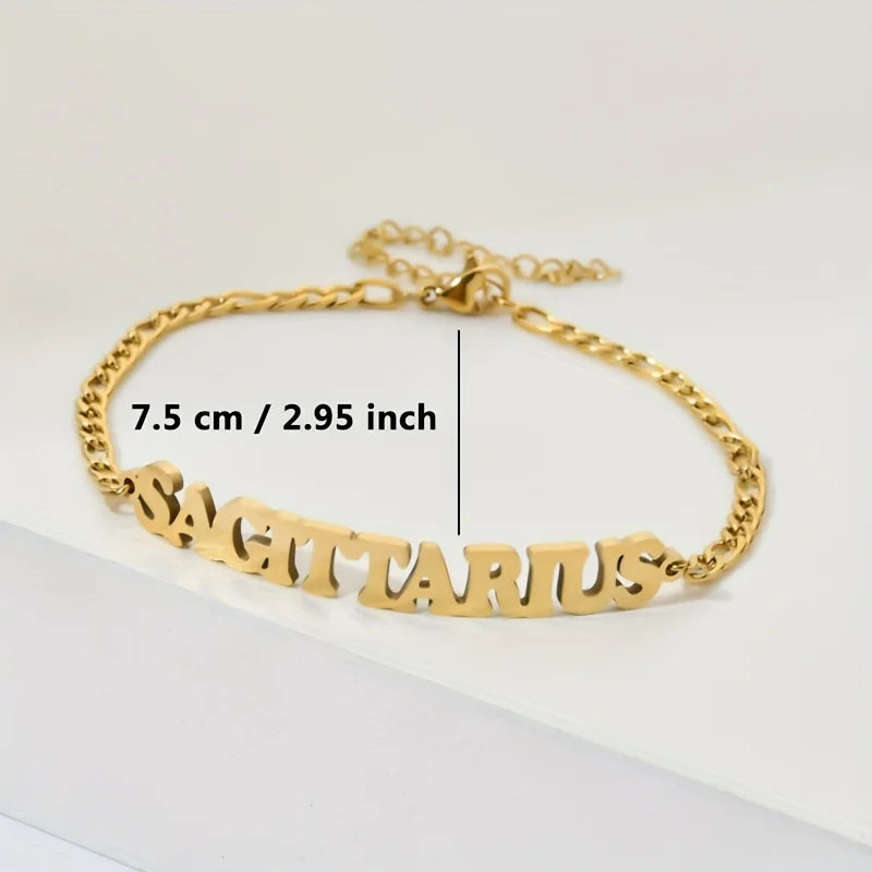Stainless Steel Zodiac Sign Bracelet