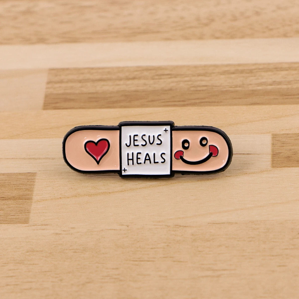 Jesus Heals Band-Aid Enamel Pins
