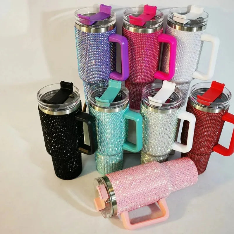 40oz Rhinestone Tumbler With Straw
