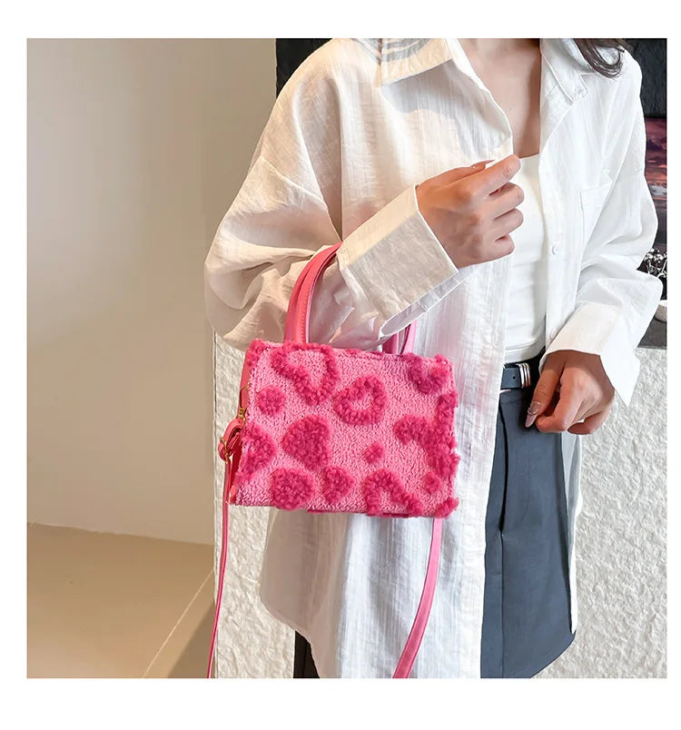 Plush Heart Mini Handbag