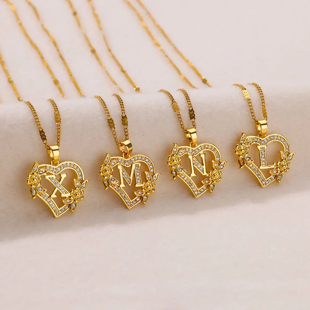 Heart Initials Necklaces