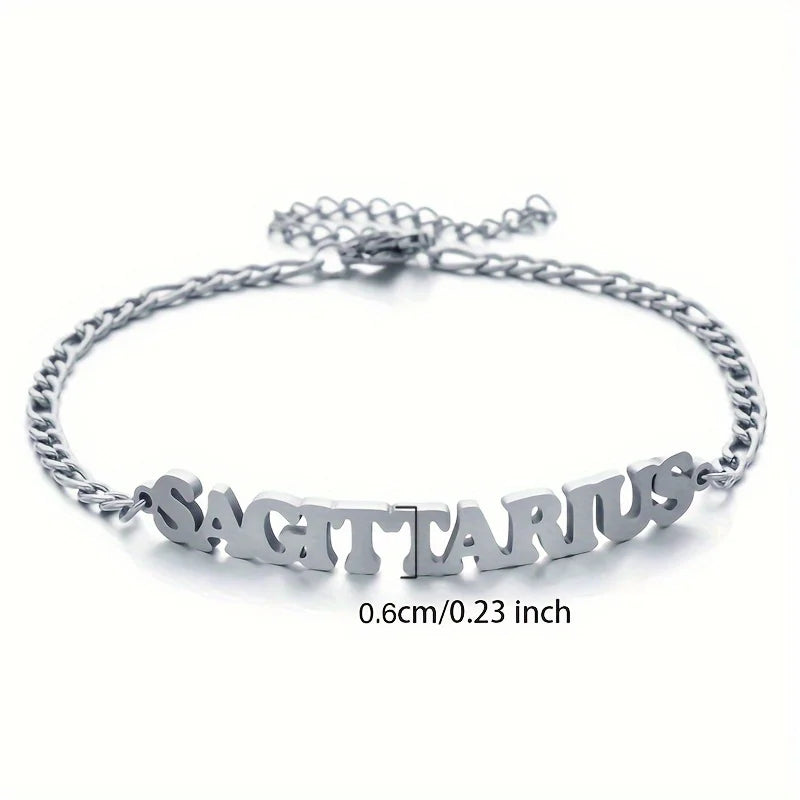 Stainless Steel Zodiac Sign Bracelet