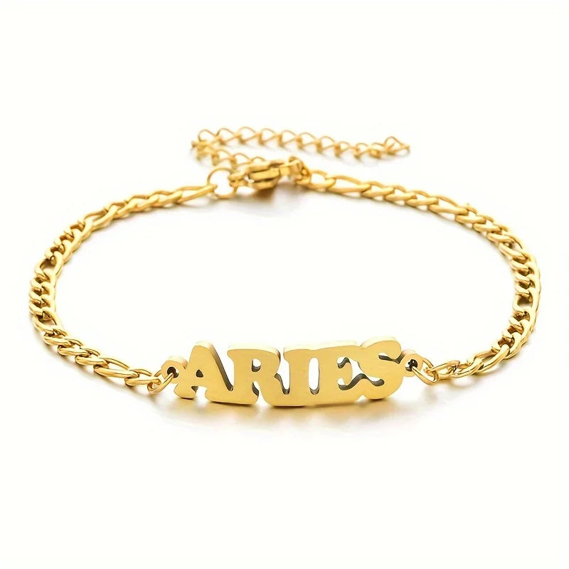 Stainless Steel Zodiac Sign Bracelet