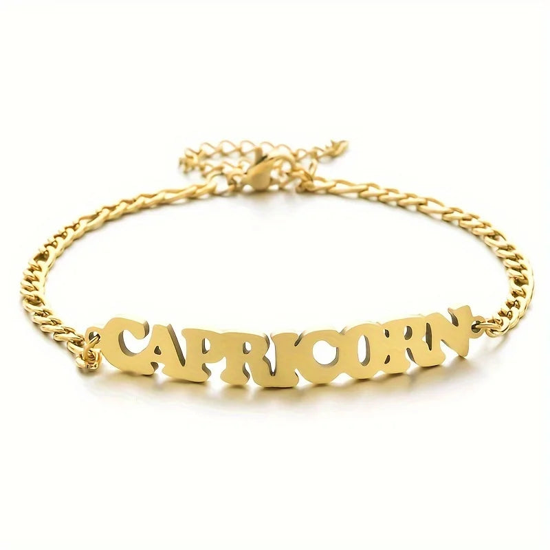 Stainless Steel Zodiac Sign Bracelet