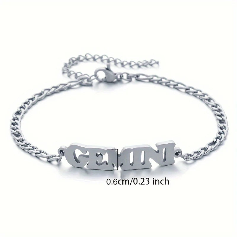 Stainless Steel Zodiac Sign Bracelet