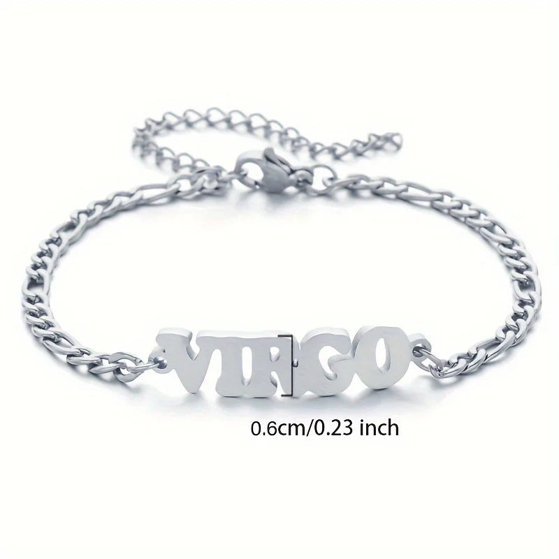 Stainless Steel Zodiac Sign Bracelet