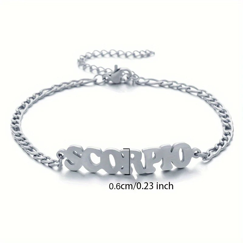 Stainless Steel Zodiac Sign Bracelet