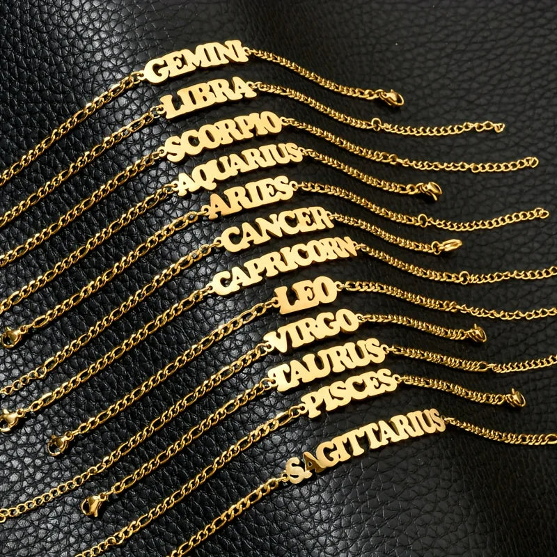 Stainless Steel Zodiac Sign Bracelet