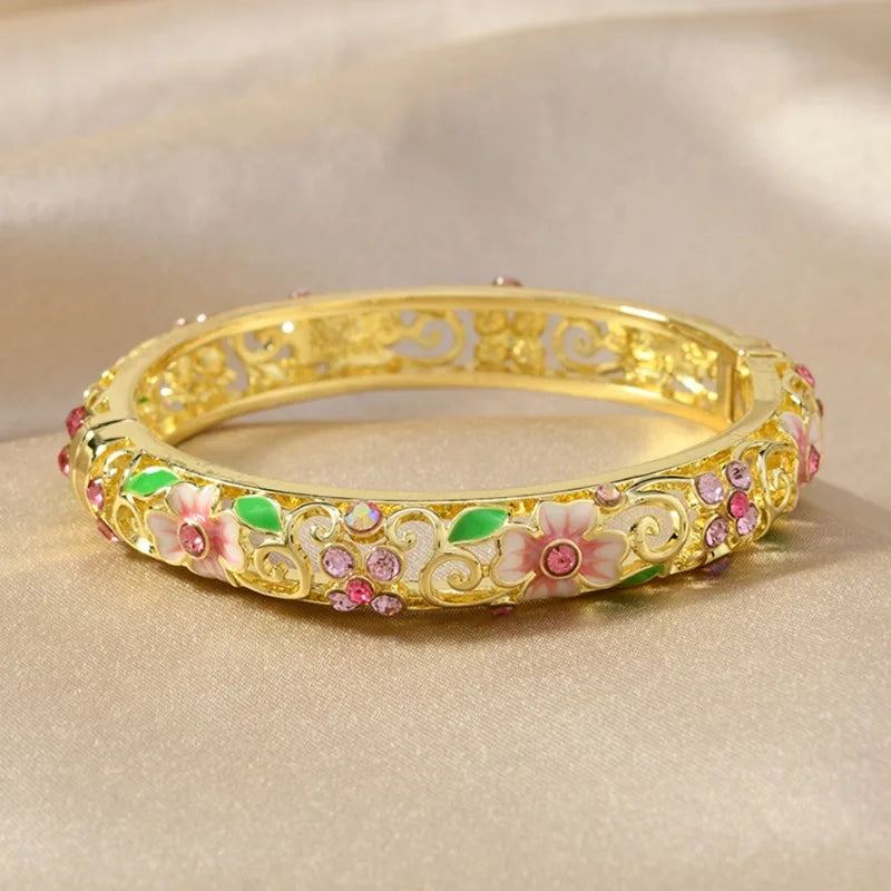 Chinese Floral Gold Bangles