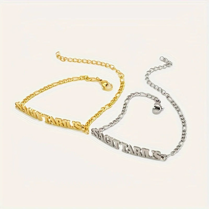 Stainless Steel Zodiac Sign Bracelet