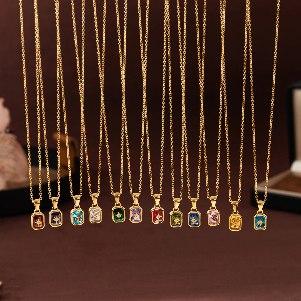 North Star Birthstone Necklace