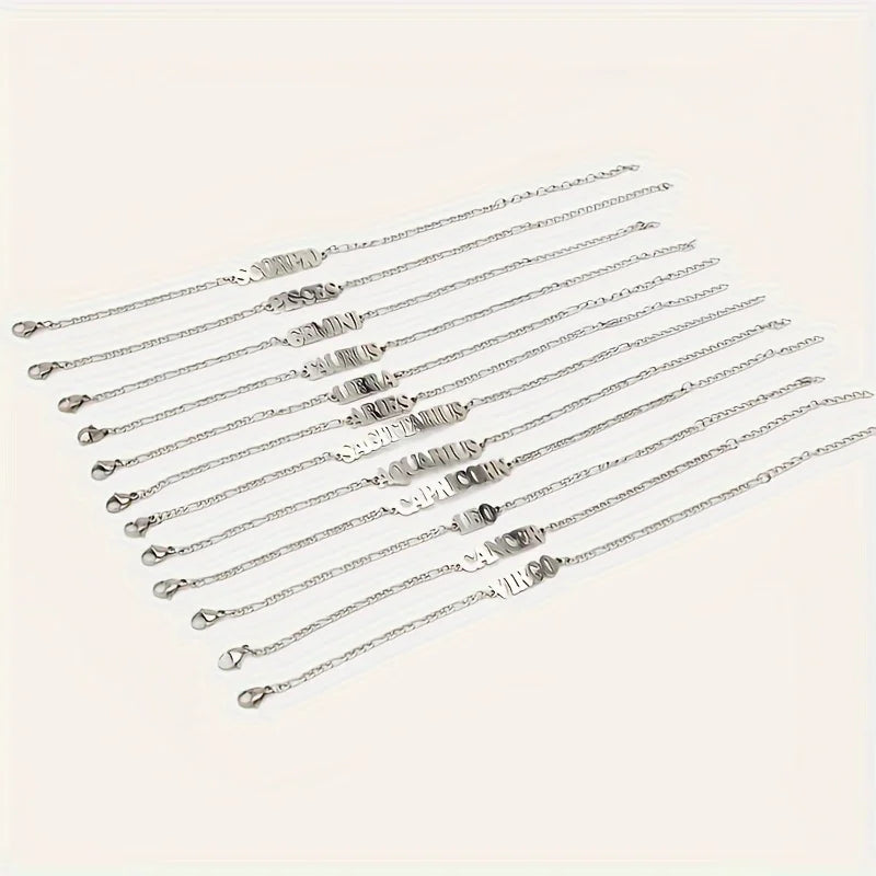 Stainless Steel Zodiac Sign Bracelet