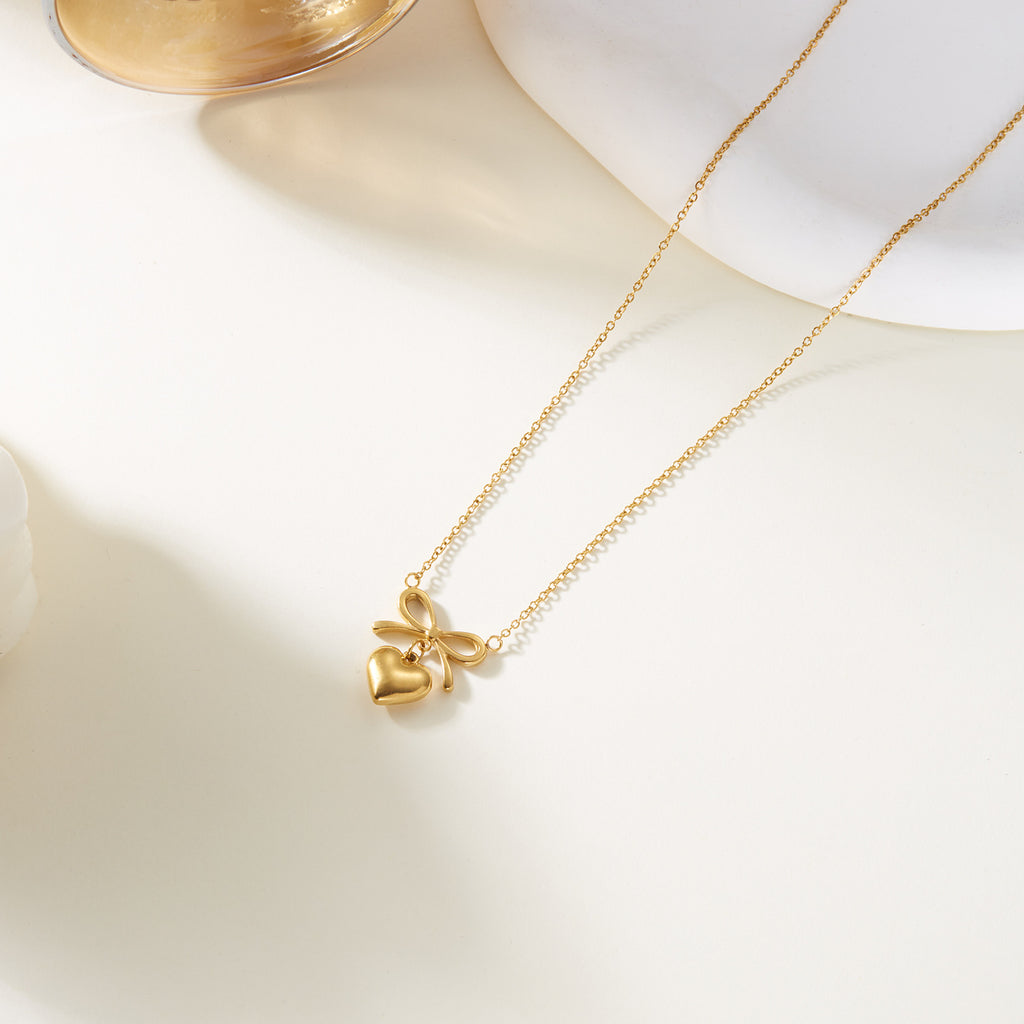Heart & Bowknot Necklace